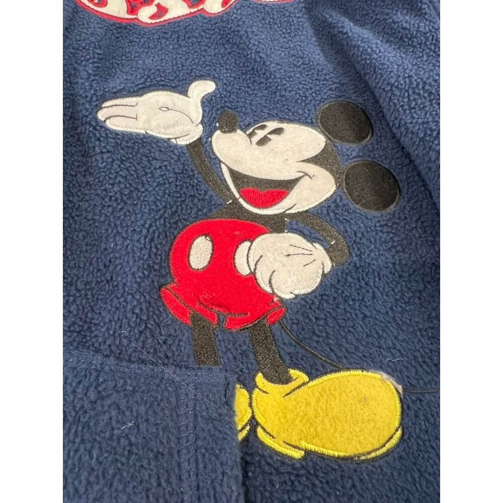Vintage Disney Classic Mickey Fleece Jacket w/ Hood Women’s Sz. L Blue & White - Picture 7 of 13